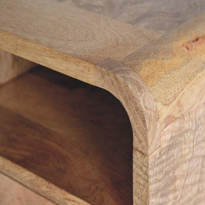 Curved Upper Slot Floating Nightstand - The Sleep Loft - Online Mattress Showroom NYC