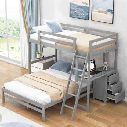 Bunk Bed With Built In Desk And 3 Drawers - The Sleep Loft - Online Mattress Showroom NYC