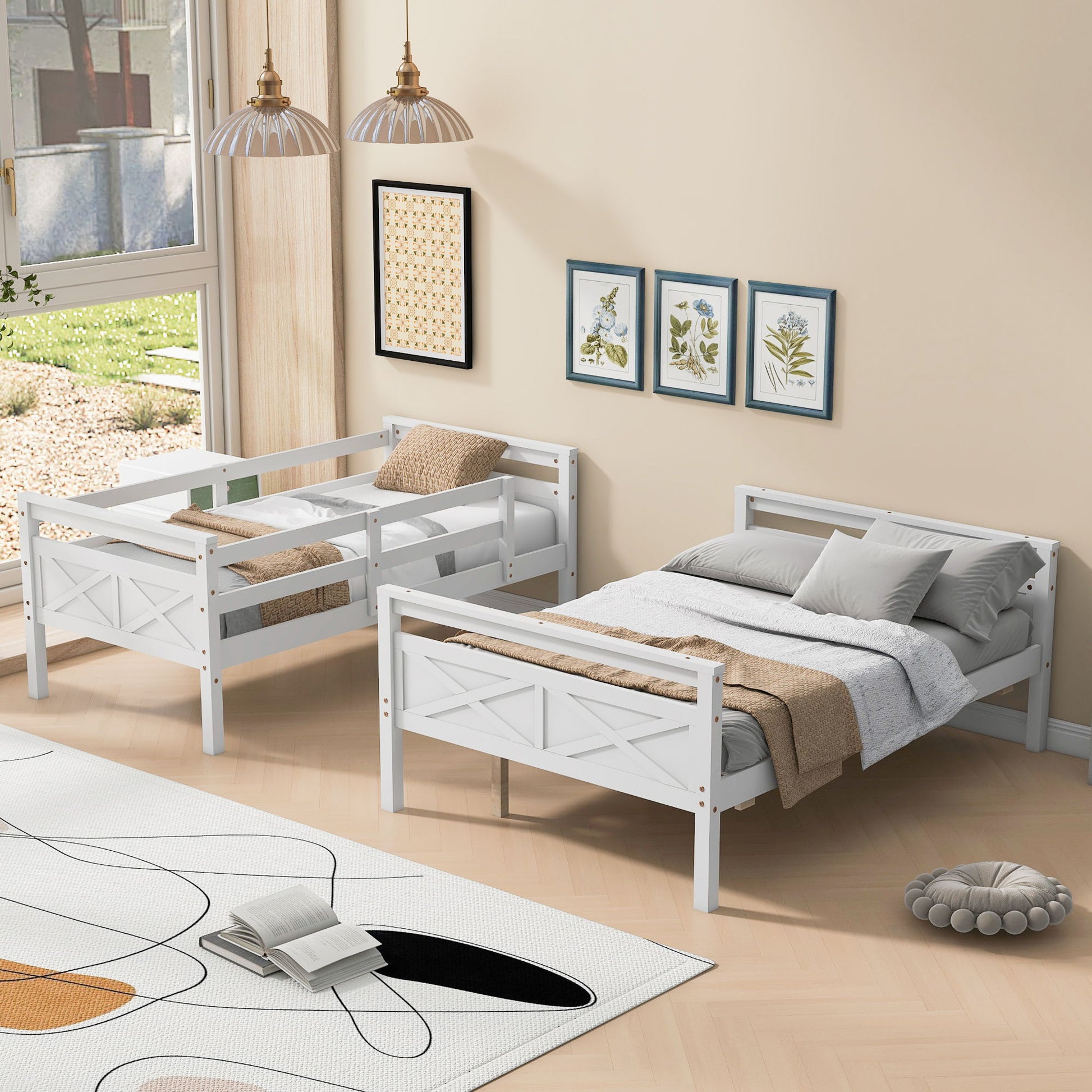 Bunk Bed With Ladder And Safety Guardrail - The Sleep Loft - Online Mattress Showroom NYC