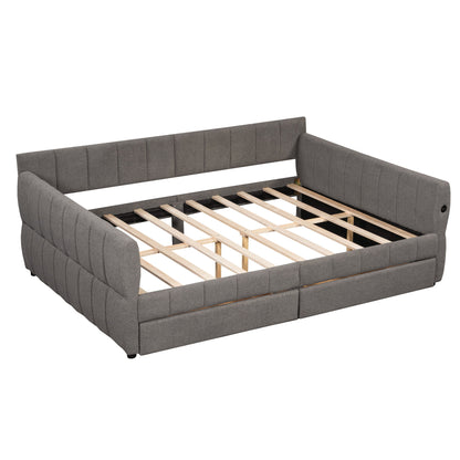 Upholstered Platform Bed With USB Charging