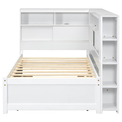 Daybed With Storage Shelves, USB Charging, And Trundle Bed - The Sleep Loft - Online Mattress Showroom NYC