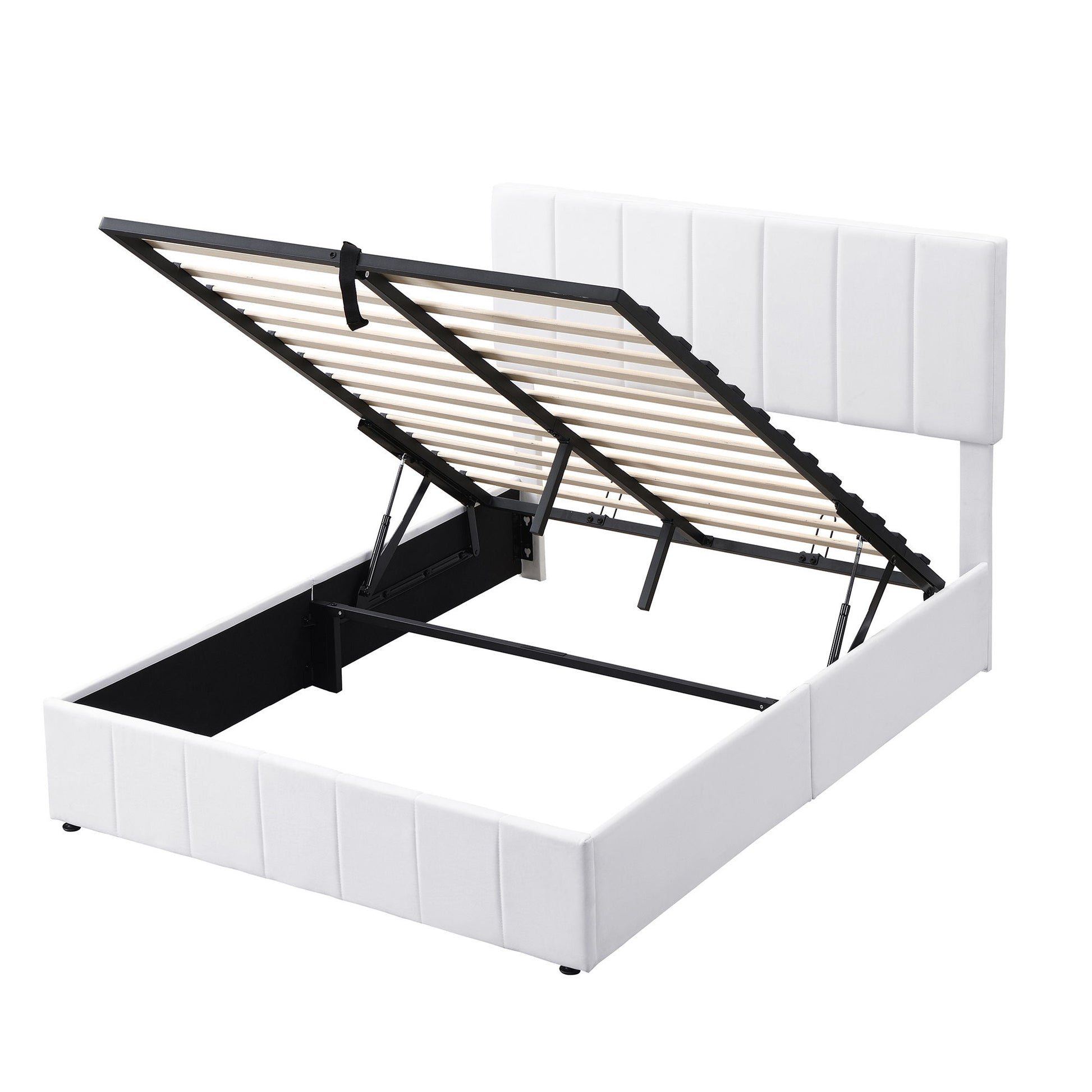 Elegant Upholstered Platform Bed With Hydraulic Storage System - The Sleep Loft - Online Mattress Showroom NYC
