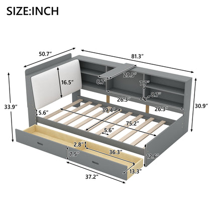 Platform Bed With Storage Headboard, Shelves And 2 Drawers - The Sleep Loft - Online Mattress Showroom NYC