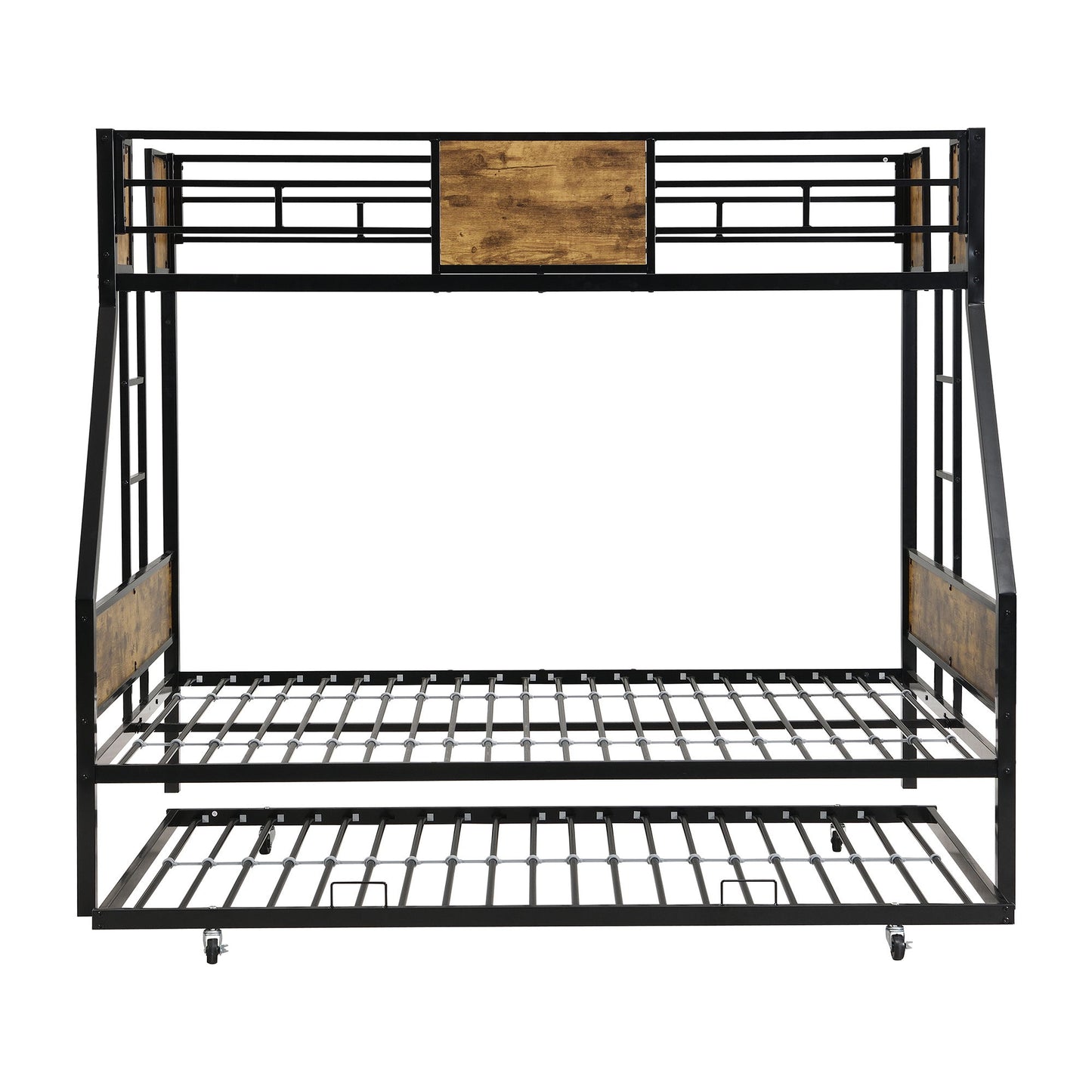 Modern Metal Bunk Bed With Side Ladders And Guardrail - The Sleep Loft - Online Mattress Showroom NYC