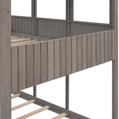 Bunk Bed With Roof, Window, Guardrail, Ladder - The Sleep Loft - Online Mattress Showroom NYC