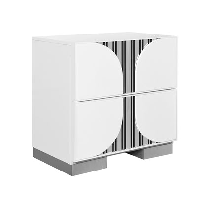 Sasha - Nightstand With Accents - White - The Sleep Loft - Online Mattress Showroom NYC