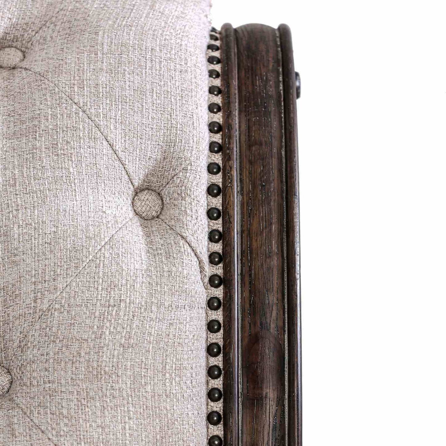 Sleigh Bed With Button Tufted Fabric Headboard And Footboard