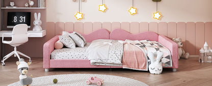 Upholstered Daybed, Sherpa Fabric Sofabed With Cloud-Shaped Backrest - The Sleep Loft - Online Mattress Showroom NYC