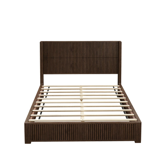 Platform Bed Frame With Headboard, Floor Standing Design - The Sleep Loft - Online Mattress Showroom NYC