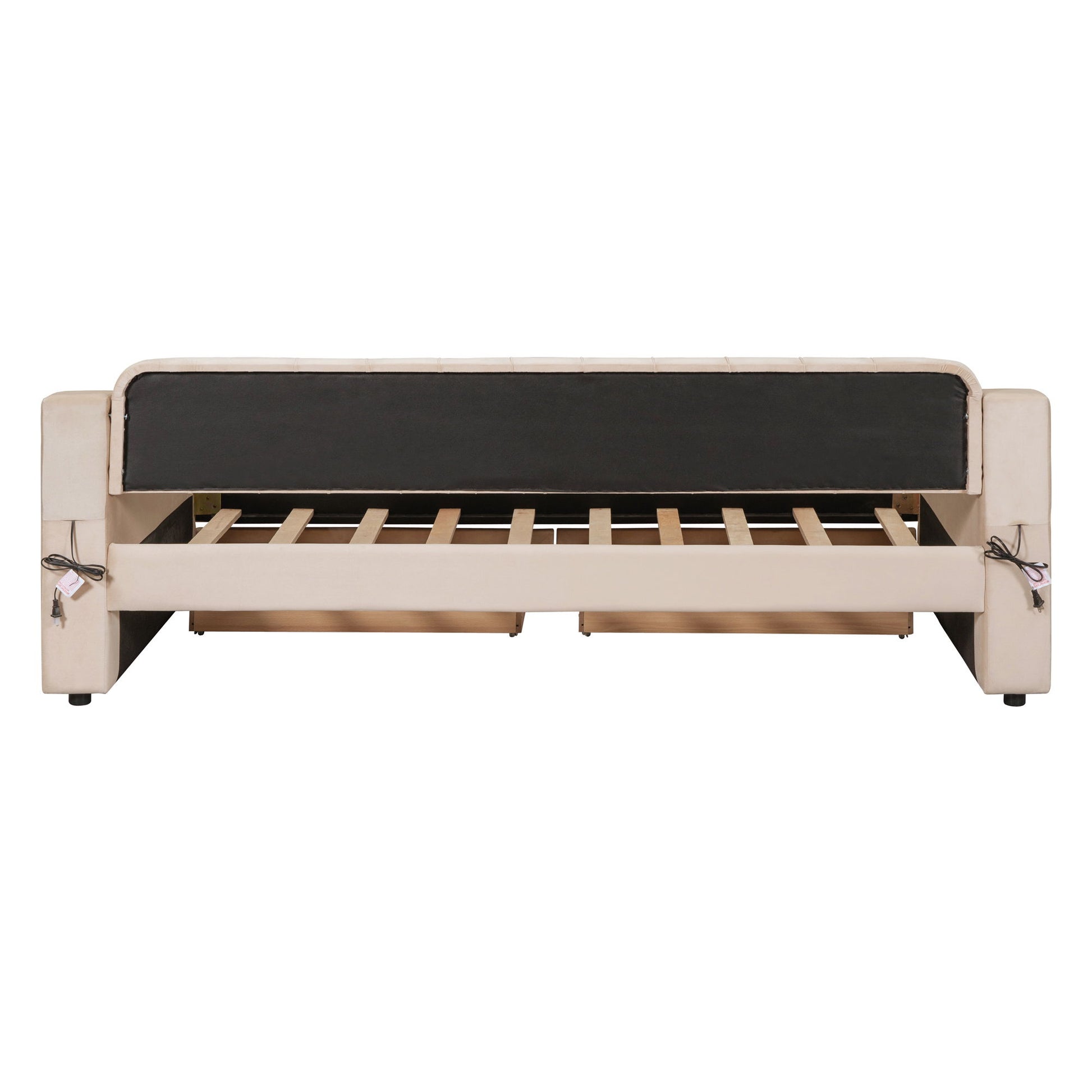 Upholstered Daybed With Storage Armrests And USB Port - The Sleep Loft - Online Mattress Showroom NYC
