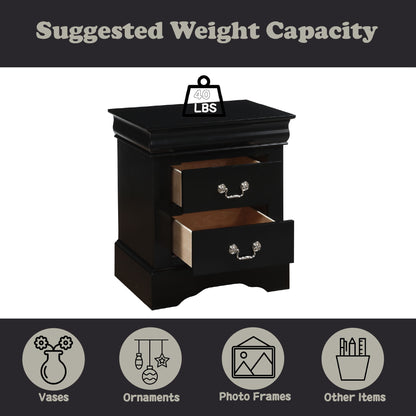 Louis Philippe III - Sleek Design Nightstand - The Sleep Loft - Online Mattress Showroom NYC