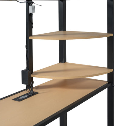 Loft Bed With Desk, Shelves, Power Outlet, LED Light And Wardrobe - The Sleep Loft - Online Mattress Showroom NYC