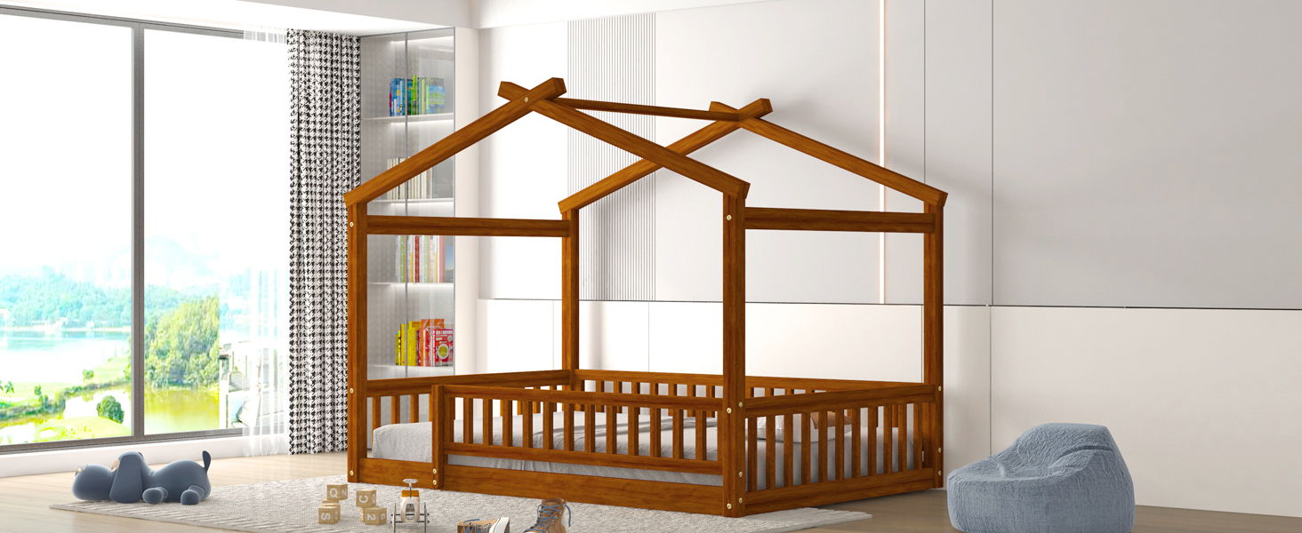 Bed House Bed Frame With Fence - The Sleep Loft - Online Mattress Showroom NYC