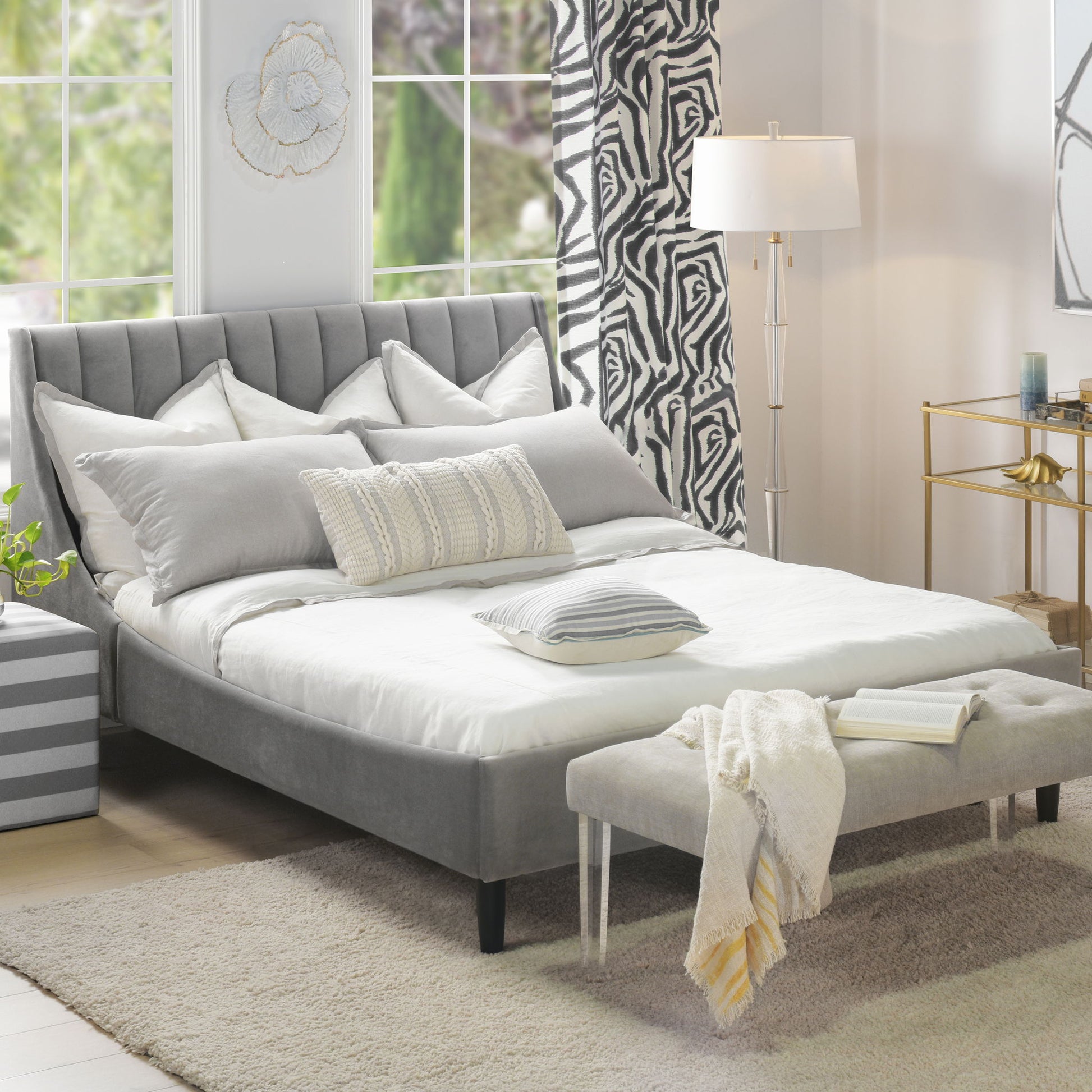 Aspen - Vertical Tufted Modern Headboard Platform Bed Set - The Sleep Loft - Online Mattress Showroom NYC