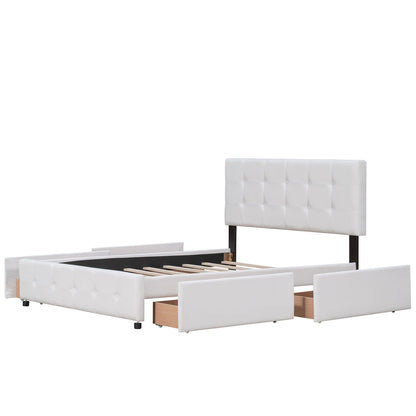 Upholstered Platform Bed With Classic Headboard And Drawers, No Box Spring Needed - The Sleep Loft - Online Mattress Showroom NYC