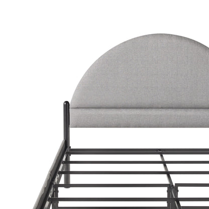 Bed Modern Upholstered Curved Headboard - The Sleep Loft - Online Mattress Showroom NYC