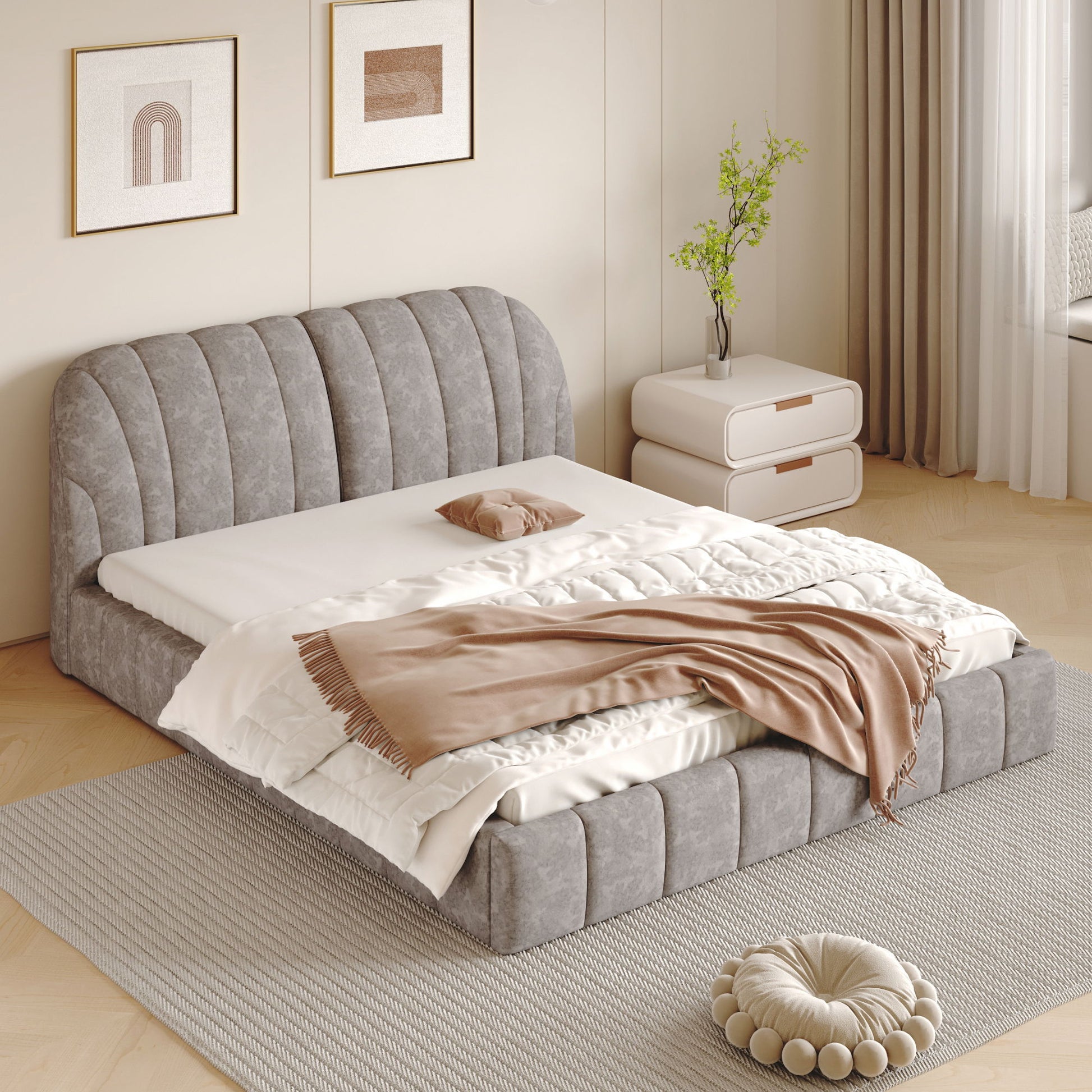 Elegant Design Upholstered Platform Bed - The Sleep Loft - Online Mattress Showroom NYC