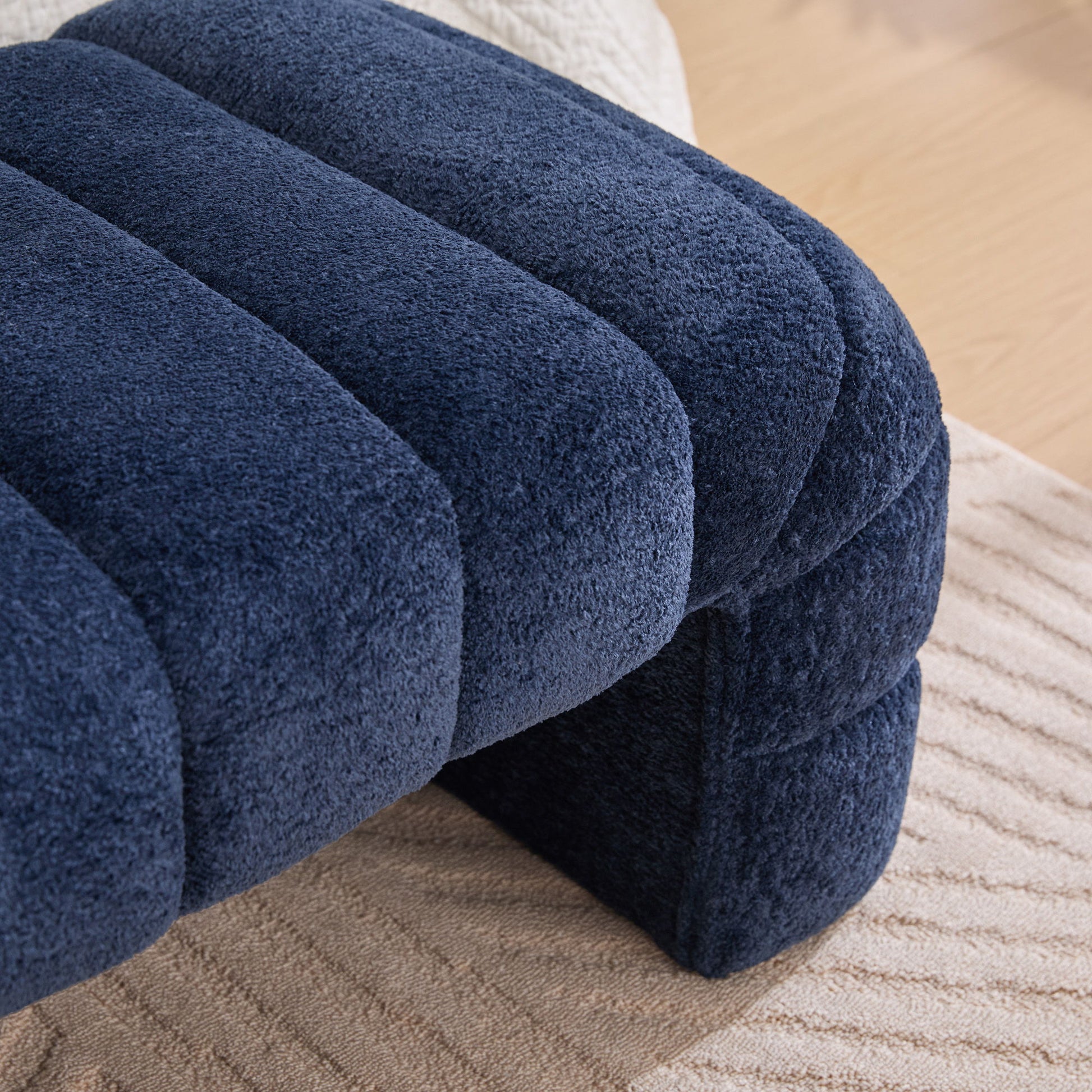 Modern Upholstered Armless Bed Bench With Channel Tufted Design - The Sleep Loft - Online Mattress Showroom NYC