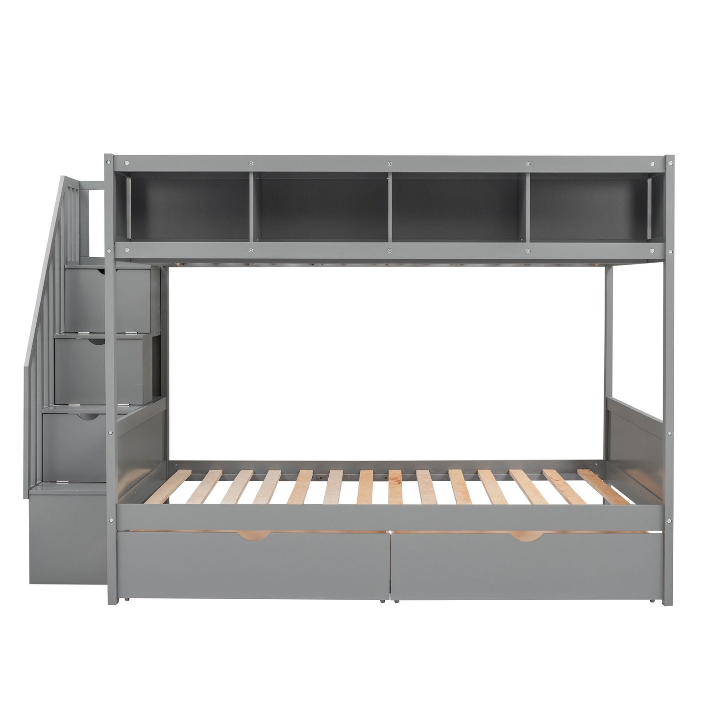 Bunk Bed With Shelfs, Storage Staircase And 2 Drawers - The Sleep Loft - Online Mattress Showroom NYC