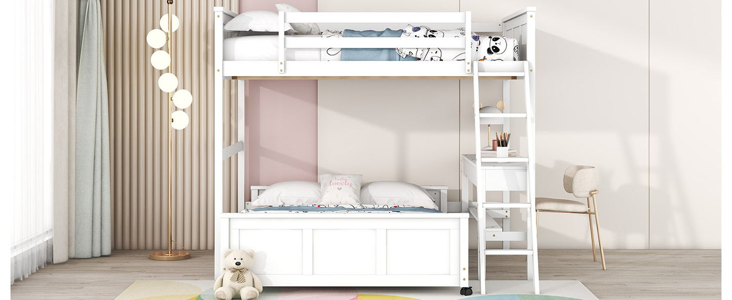Full Over Full Bunk Bed With Desk - The Sleep Loft - Online Mattress Showroom NYC