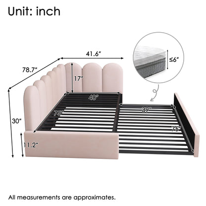 Upholstered Daybed With Metal Slatted Base - The Sleep Loft - Online Mattress Showroom NYC