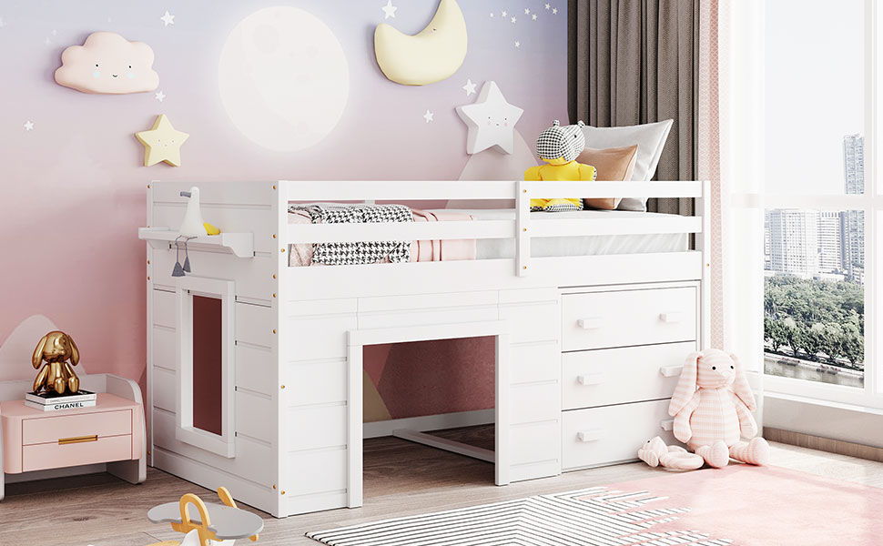 Loft Bed With Cabinet And Shelf - The Sleep Loft - Online Mattress Showroom NYC