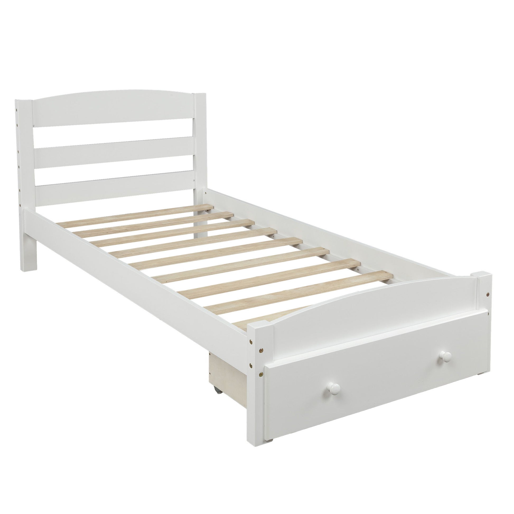 Platform Bed Frame With Storage Drawer And Wood Slat Support No Box Spring Needed - The Sleep Loft - Online Mattress Showroom NYC
