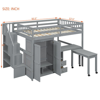 Loft Bed With Stairs, Bookshelf, Drawers, Desk & Wardrobe, Space Saving Multifunctional Furniture - The Sleep Loft - Online Mattress Showroom NYC