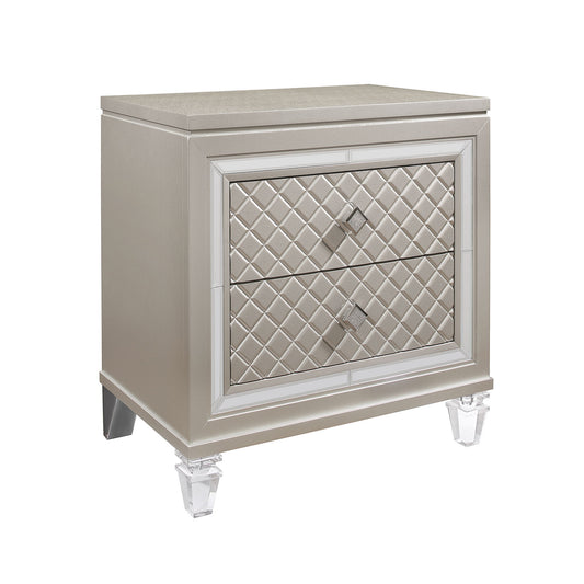Cross - Glam Nightstand - Champagne - The Sleep Loft - Online Mattress Showroom NYC