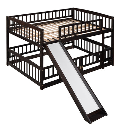 Low Bunk Bed With Slide, Fence And Ladder - The Sleep Loft - Online Mattress Showroom NYC