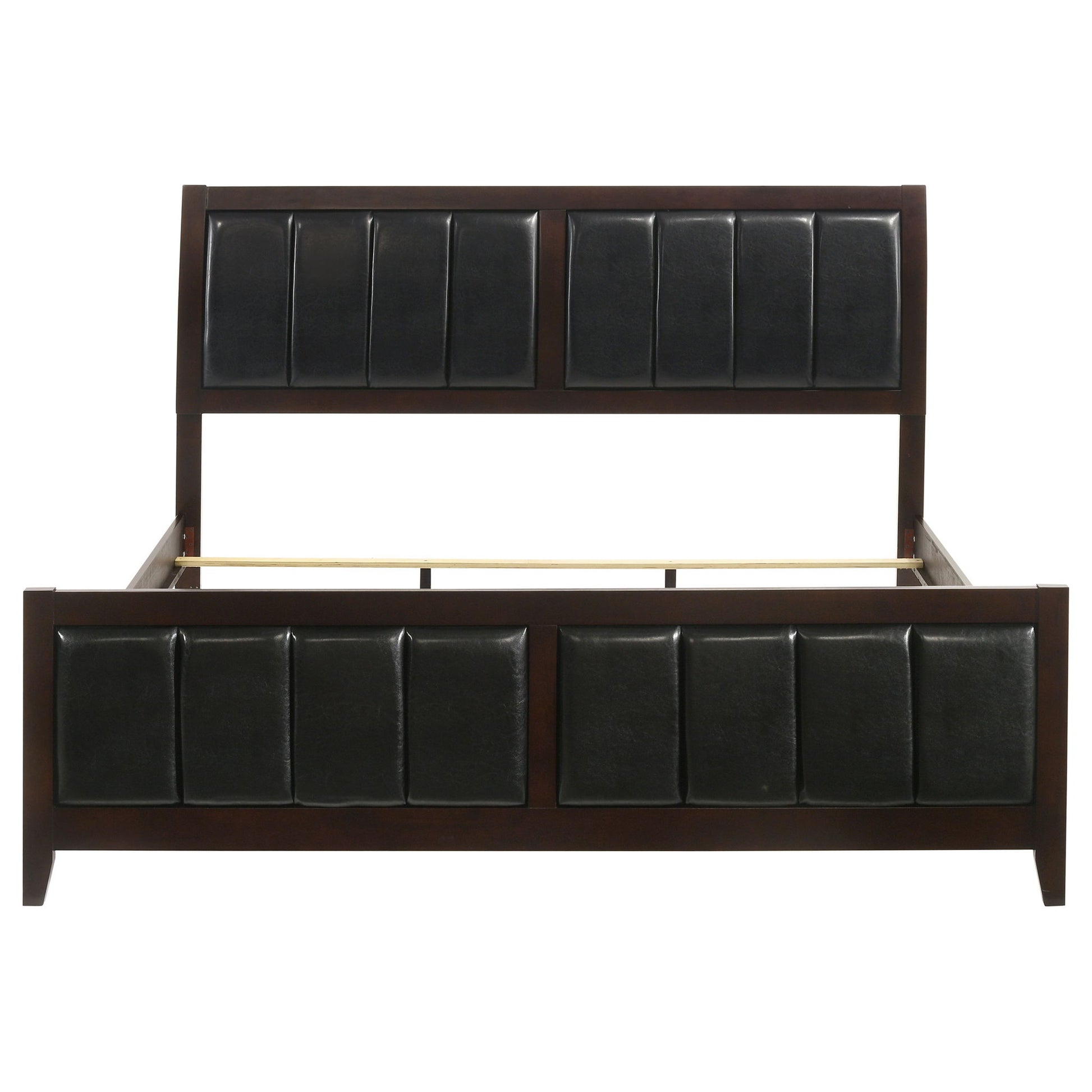 Eastern King Panel Bed With Upholstered Headboard And Footboard - Cappuccino - The Sleep Loft - Online Mattress Showroom NYC
