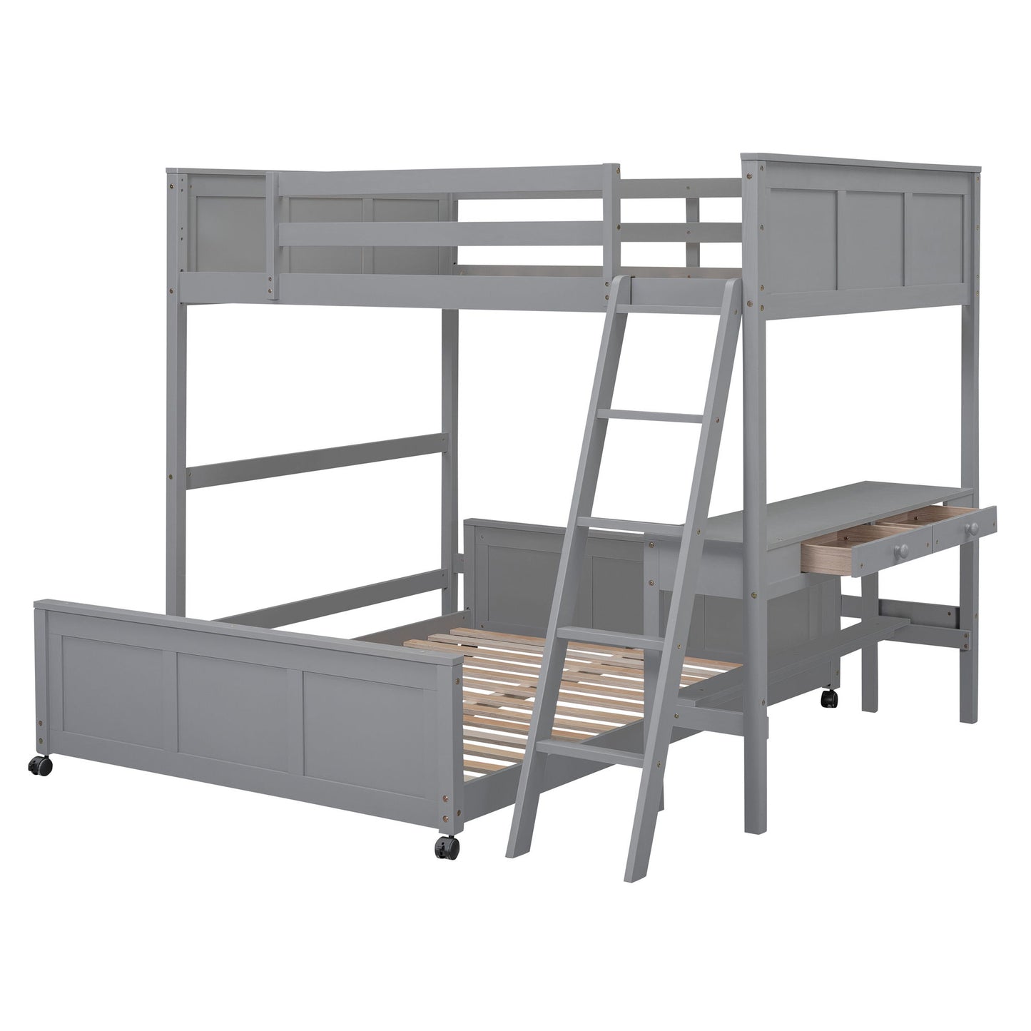Full Over Full Bunk Bed With Desk - The Sleep Loft - Online Mattress Showroom NYC