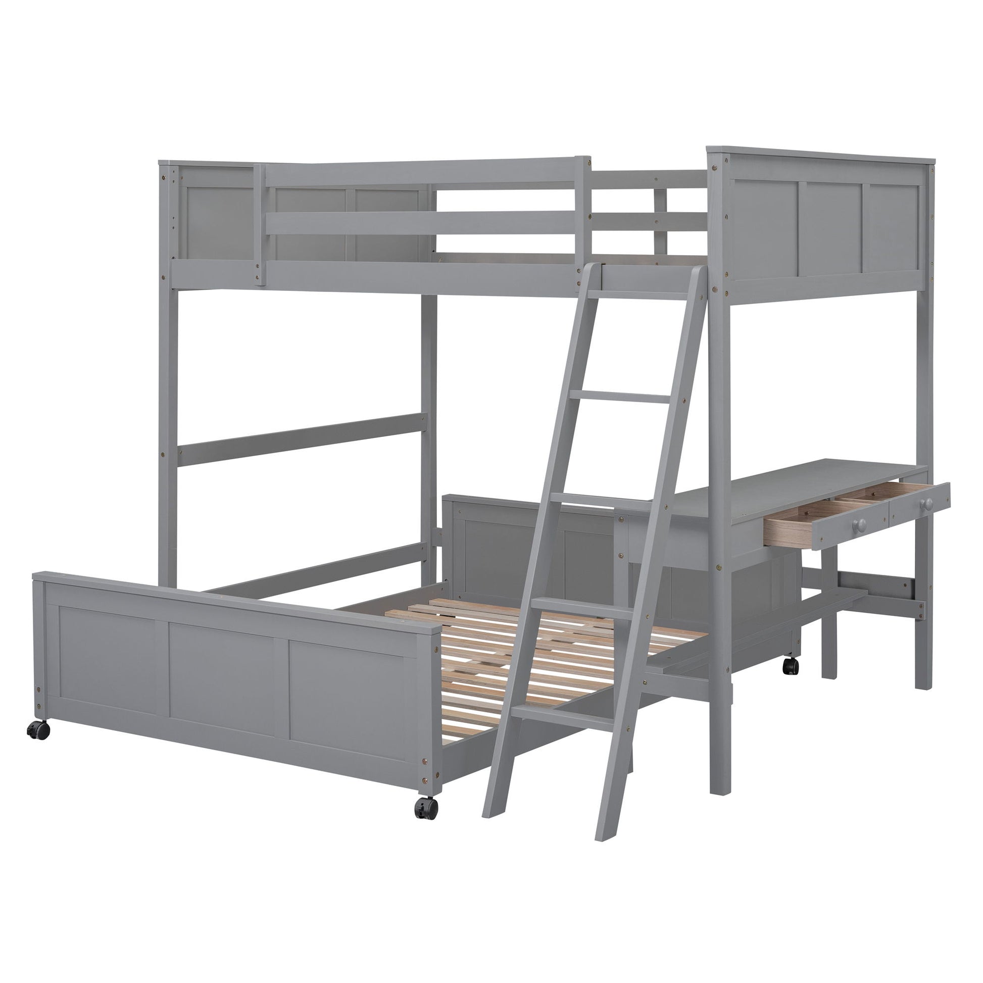 Full Over Full Bunk Bed With Desk - The Sleep Loft - Online Mattress Showroom NYC