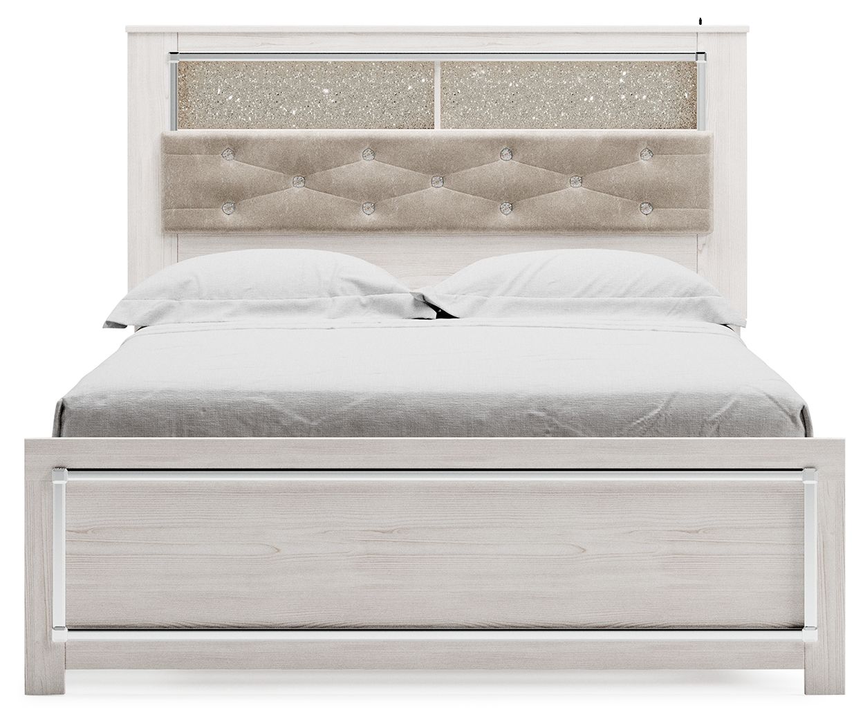 Altyra - Queen Panel Bookcase Bed With Roll Slats - White - The Sleep Loft - Online Mattress Showroom NYC