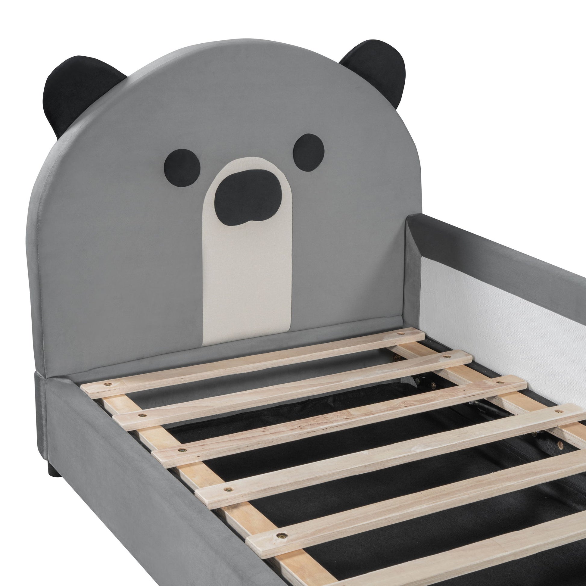 Upholstered Daybed With Bear Shaped Headboard, Hydraulic System And Breathable Fence - The Sleep Loft - Online Mattress Showroom NYC
