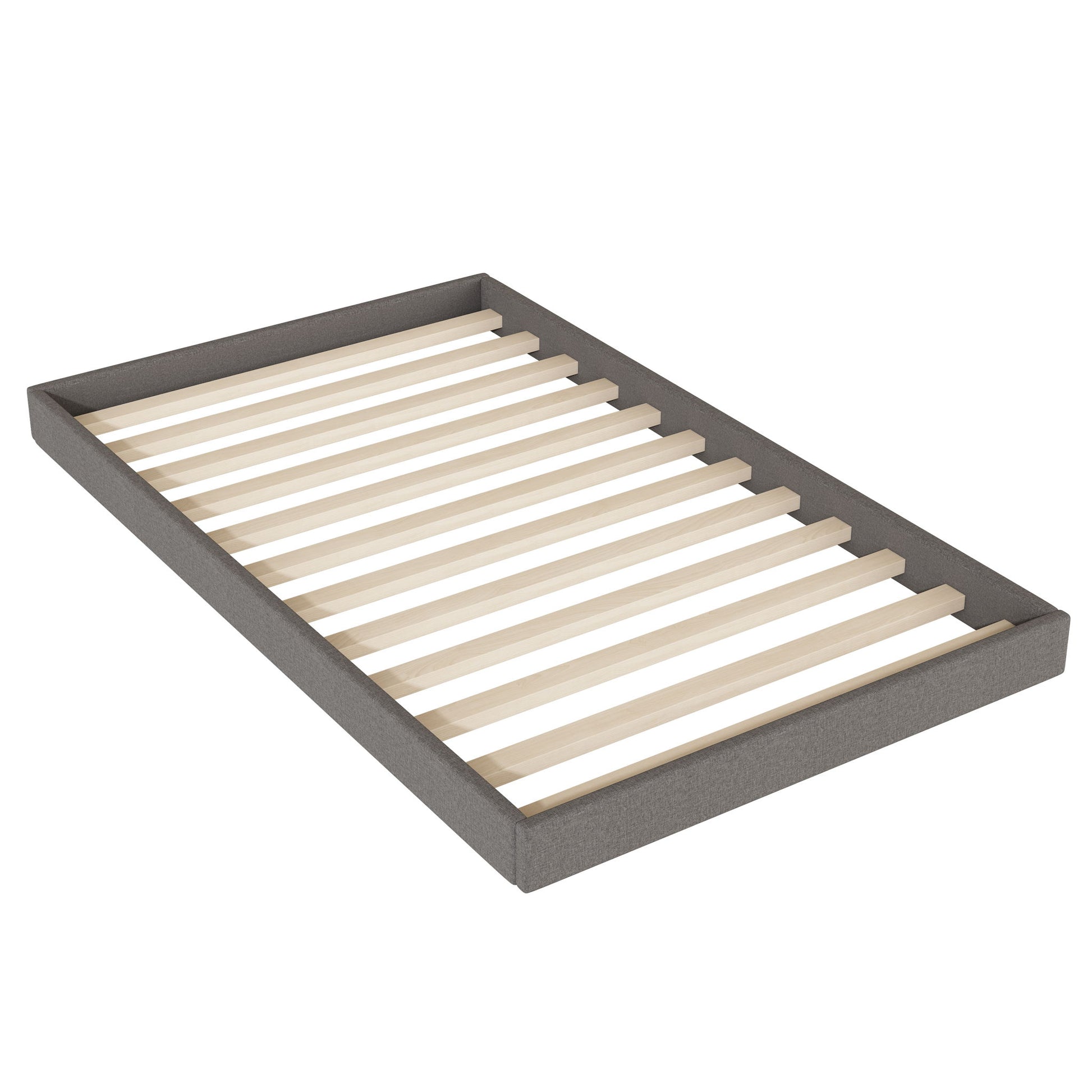 Upholstered Platform Bed With Trundle And 2 Sets Of USB Ports On Each Side, Linen Fabric - The Sleep Loft - Online Mattress Showroom NYC