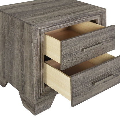 Funston - 2 Drawer Nightstand - Brown Oak - The Sleep Loft - Online Mattress Showroom NYC