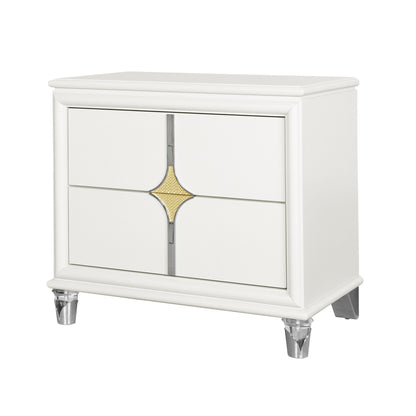 Uriuni - Nightstand - Gold / White - The Sleep Loft - Online Mattress Showroom NYC