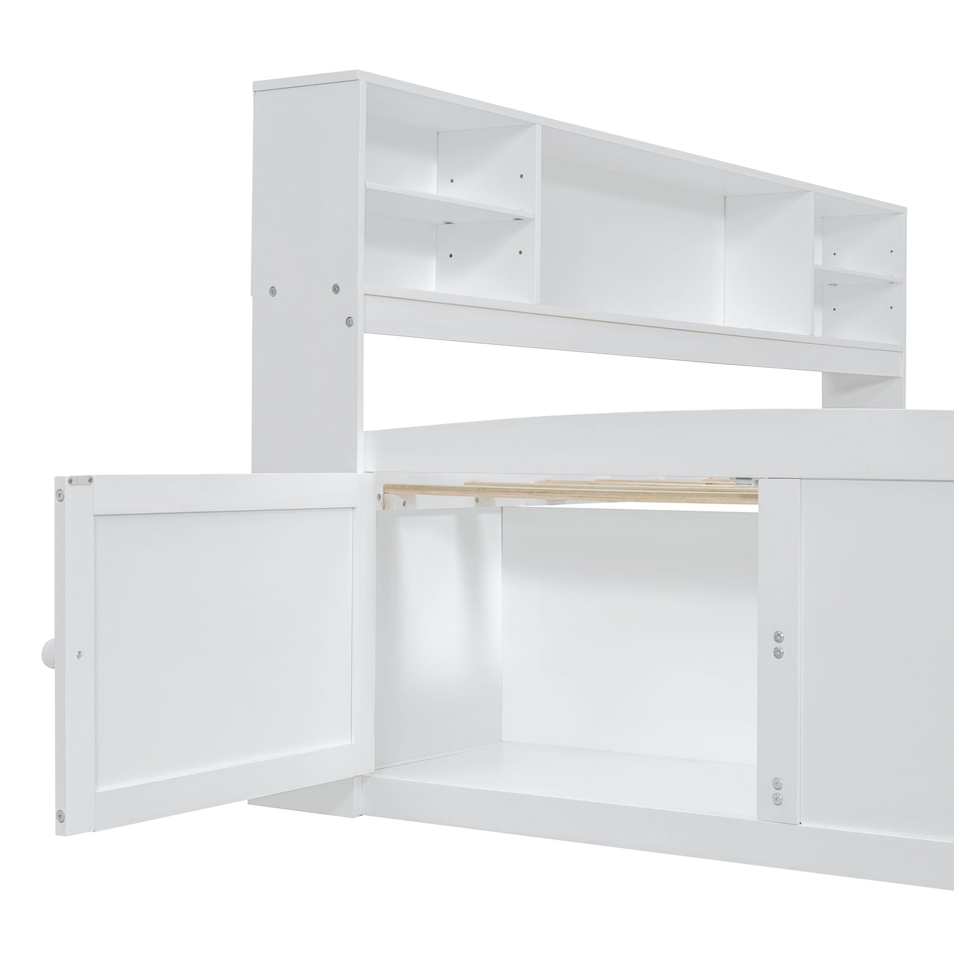 Daybed With 2 Bedside Cabinets, Upper Shelves And 4 Drawers - The Sleep Loft - Online Mattress Showroom NYC