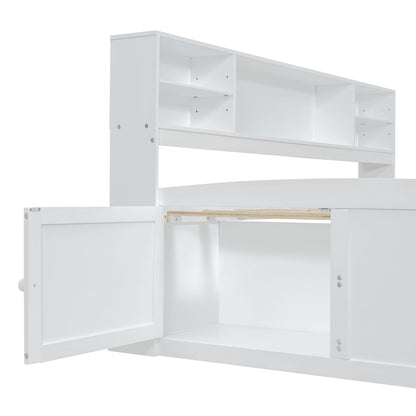 Daybed With 2 Bedside Cabinets, Upper Shelves And 4 Drawers - The Sleep Loft - Online Mattress Showroom NYC
