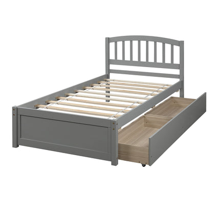 Platform Storage Bed Wood Bed Frame With Two Drawers And Headboard - The Sleep Loft - Online Mattress Showroom NYC