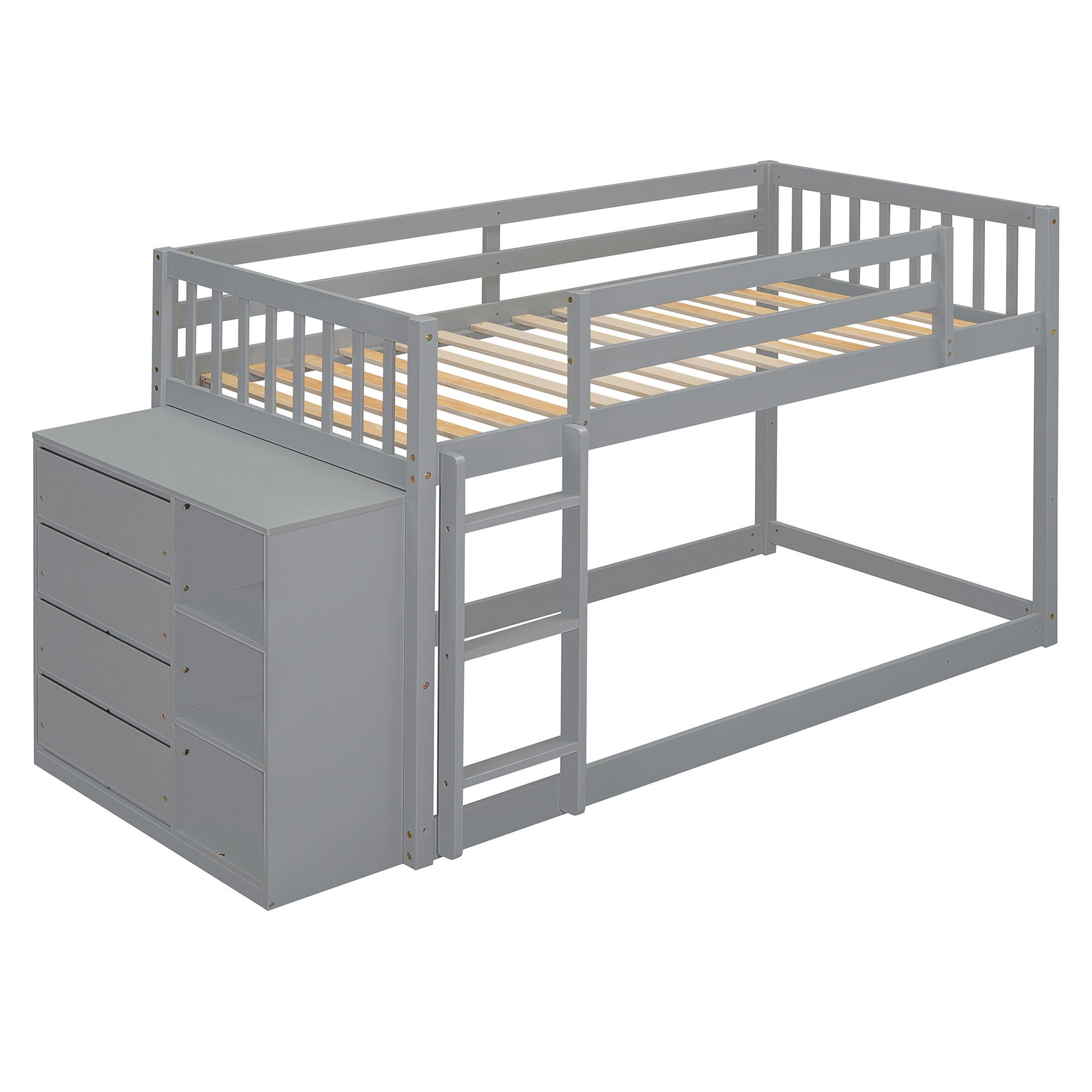 Bunk Bed With 4 Drawers And 3 Shelves - The Sleep Loft - Online Mattress Showroom NYC