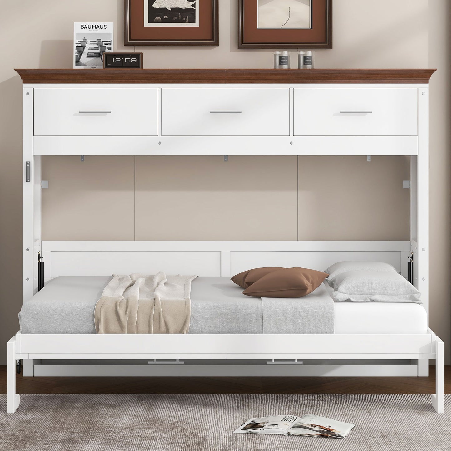 Twin Size Murphy Bed With 3 Drawers - White - The Sleep Loft - Online Mattress Showroom NYC