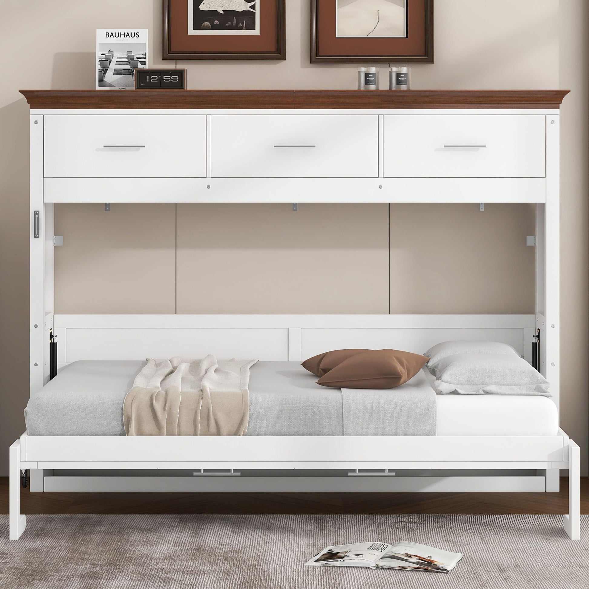 Twin Size Murphy Bed With 3 Drawers - White - The Sleep Loft - Online Mattress Showroom NYC