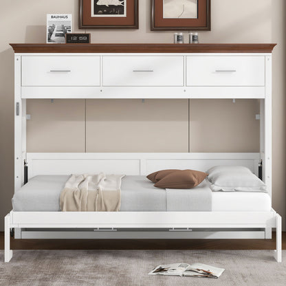 Twin Size Murphy Bed With 3 Drawers - White - The Sleep Loft - Online Mattress Showroom NYC