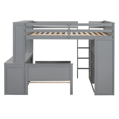 Loft Bed With A Twin Size Standalone Bed, Shelves, Desk, And Wardrobe - The Sleep Loft - Online Mattress Showroom NYC