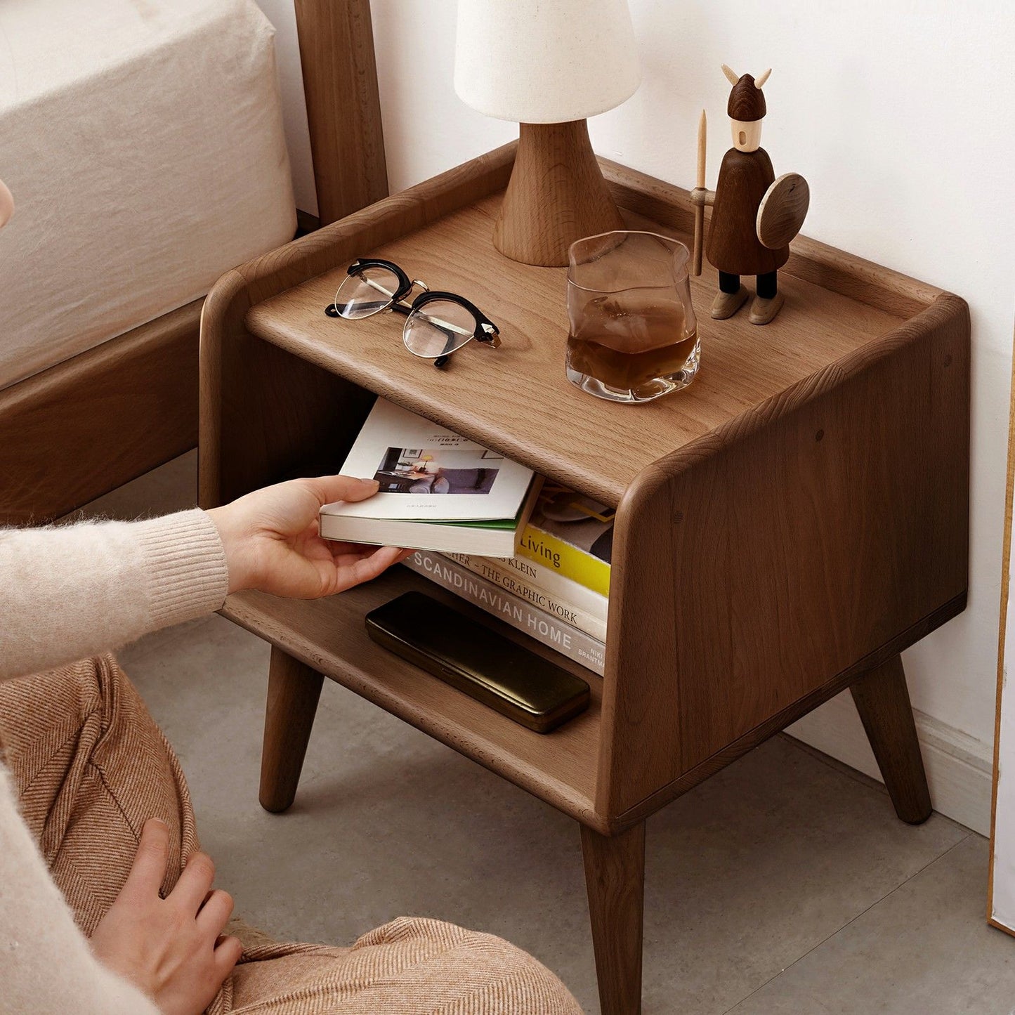Bedside Cabinet, Modern Simple Nightstands European Beech - The Sleep Loft - Online Mattress Showroom NYC