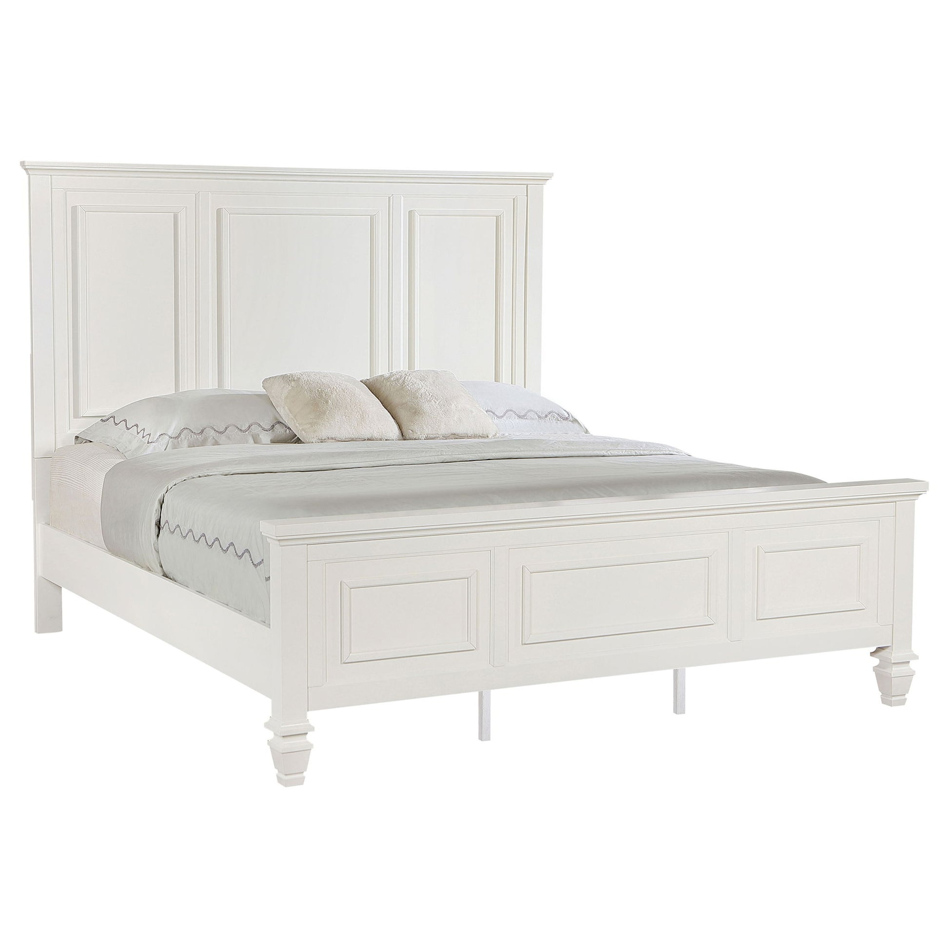 Chelema - Eastern King Panel Bed - Cream White - The Sleep Loft - Online Mattress Showroom NYC
