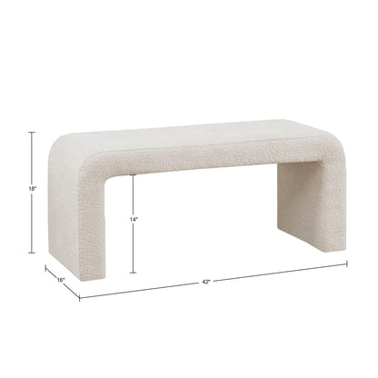 Modern Contemporary Boucle Waterfall Bench - The Sleep Loft - Online Mattress Showroom NYC