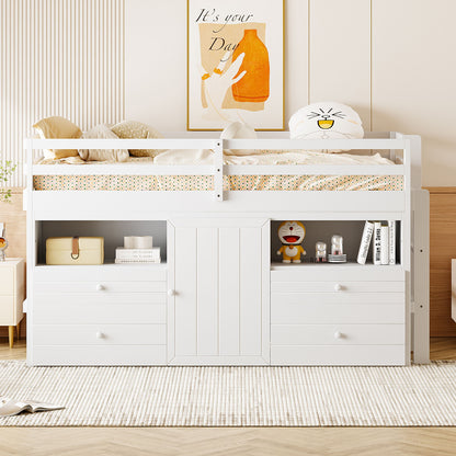 Loft Bed With 4 Drawers, Underneath Cabinet And Shelves - The Sleep Loft - Online Mattress Showroom NYC